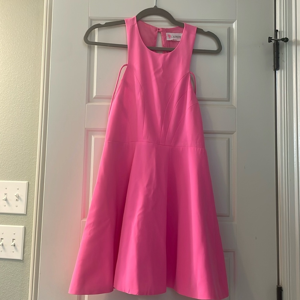 Neon Pink fit and flare dress